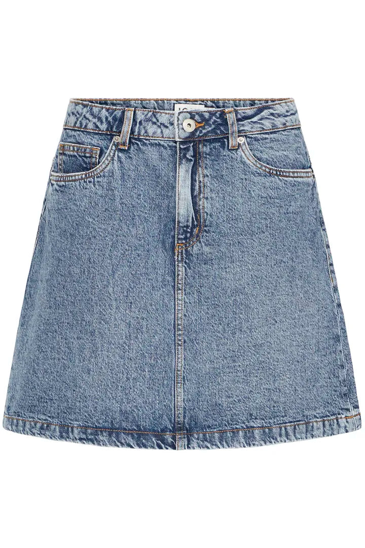 ICHI Aveny Denim Nederdel - IHAveny SK Medium Blue Stonewashed