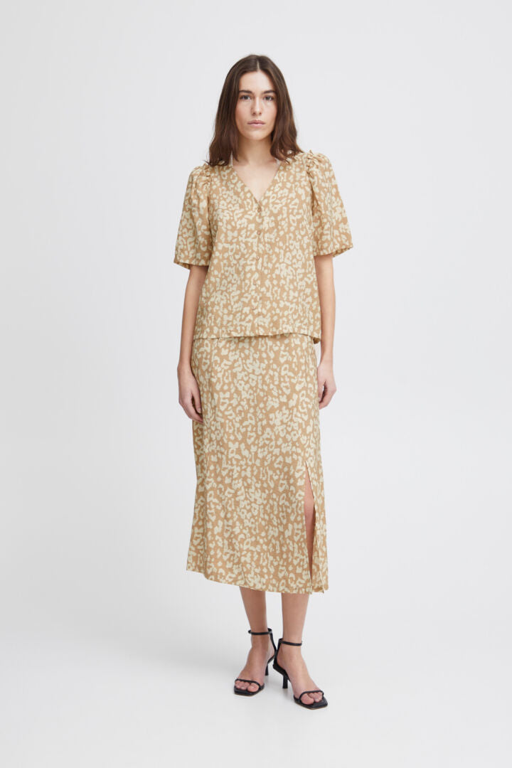 ICHI Tamiko Nederdel Natural Leo - IHTamiko skirt