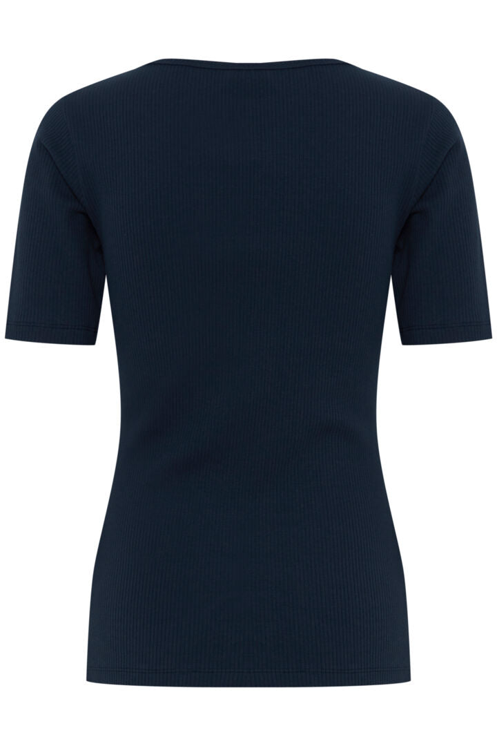ICHI Palmer Rib T-shirt - IHPalmer Sort