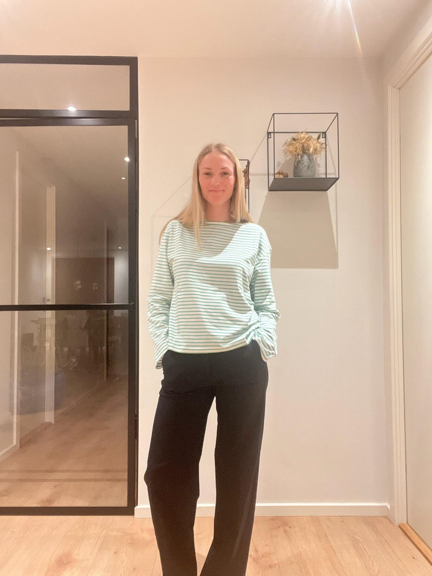 ICHI Mira Boatneck Bluse grøn - IHMira Boatneck LS