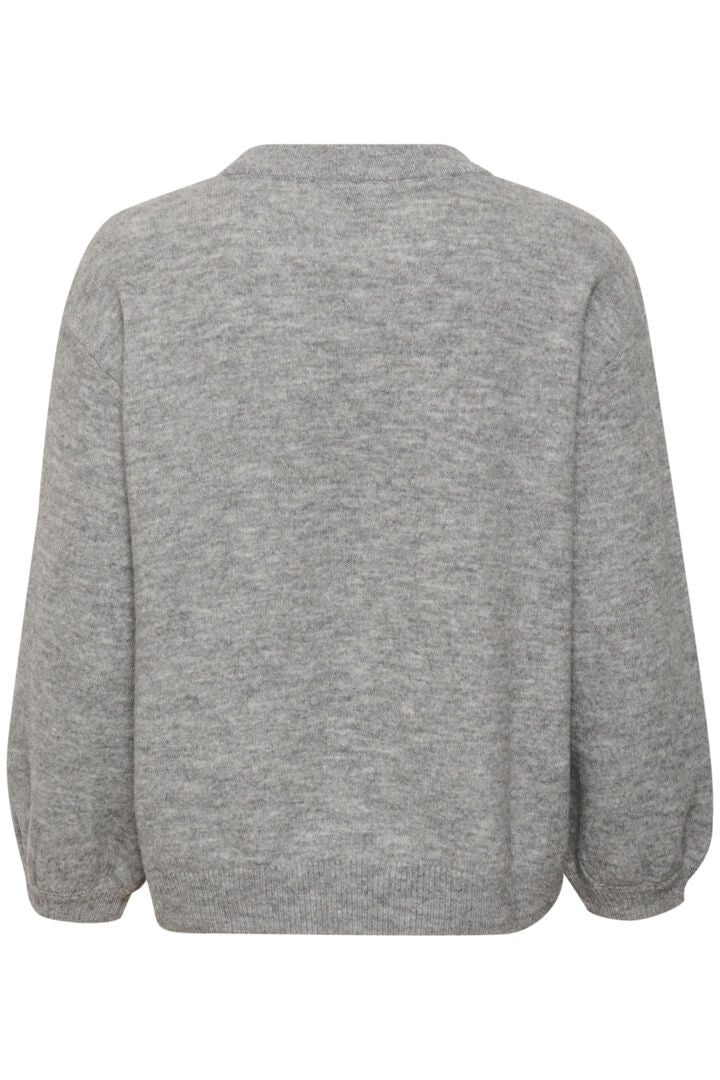 Saint Tropez Barbel Strik Pullover m/ Pailetter - Grå