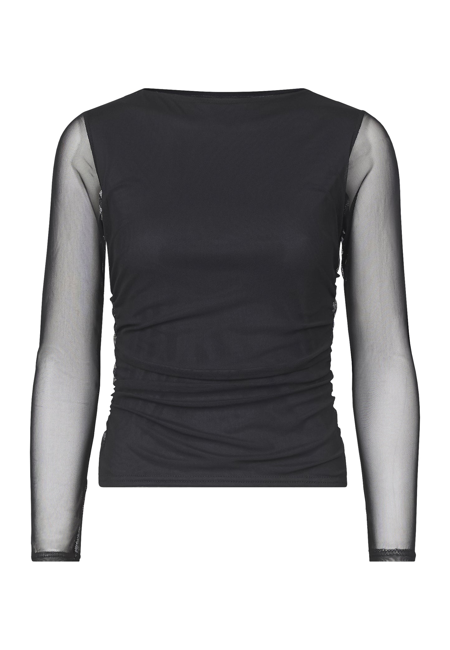 Sisters Point Esme LS3 Mesh Bluse - Sort
