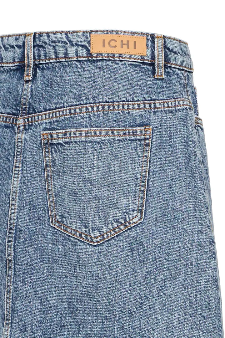 ICHI Aveny Denim Nederdel - IHAveny SK Medium Blue Stonewashed