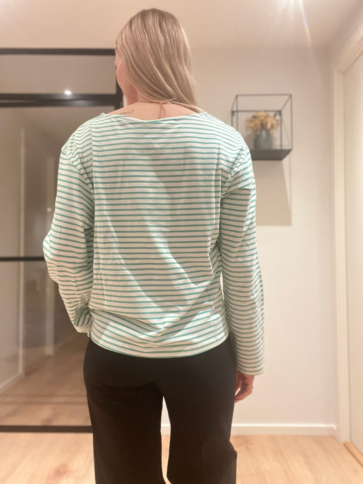 ICHI Mira Boatneck Bluse grøn - IHMira Boatneck LS