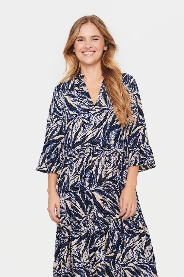 Saint Tropez Eda Dress - Edasz Blå / Sort