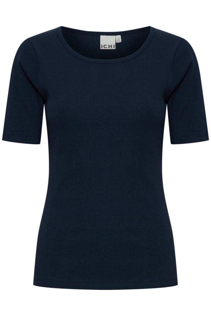 ICHI Palmer Rib T-shirt - IHPalmer Sort