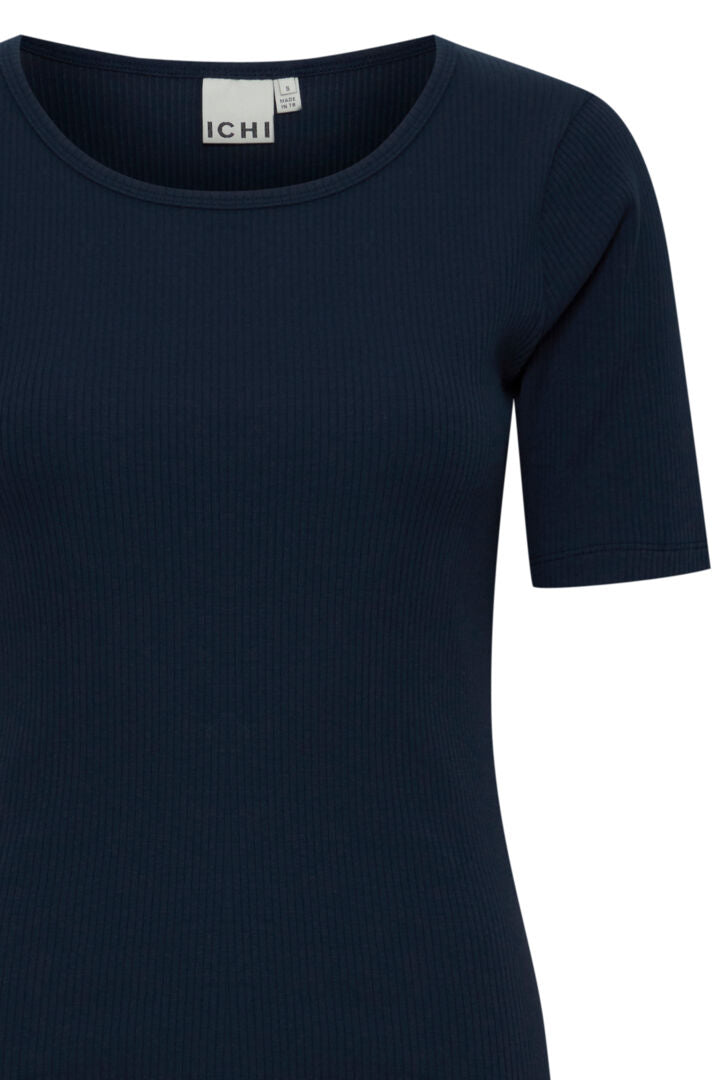 ICHI Palmer Rib T-shirt - IHPalmer Sort
