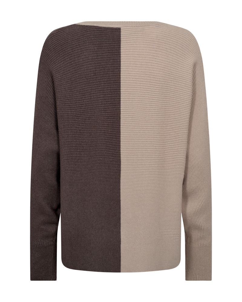 Freequent Mille Strik Bluse - FQMILLE - Beige med brun