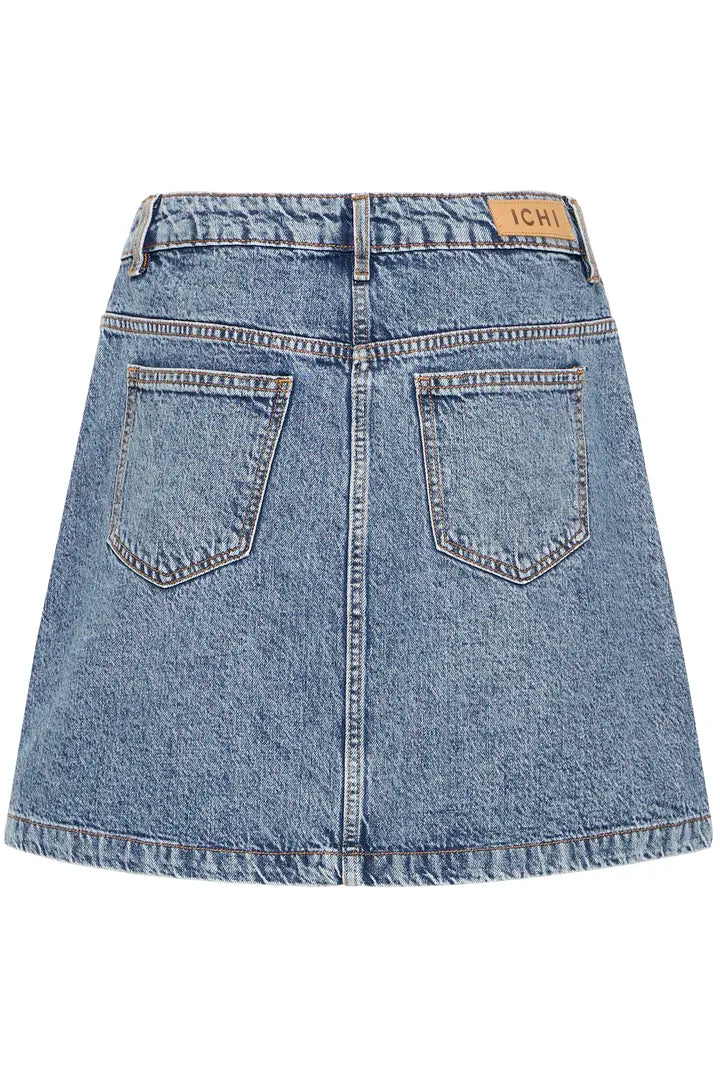 ICHI Aveny Denim Nederdel - IHAveny SK Medium Blue Stonewashed