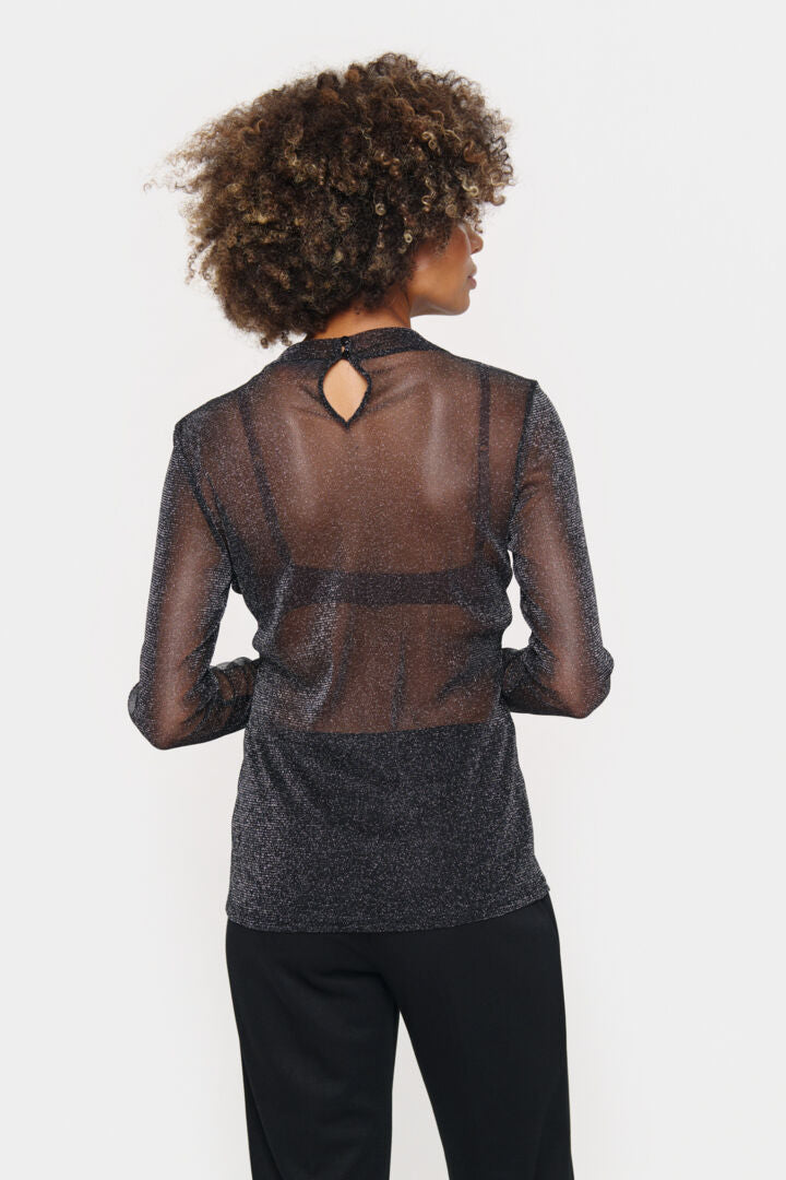 Saint Tropez Delila Mesh bluse - DelilaSZ Sort