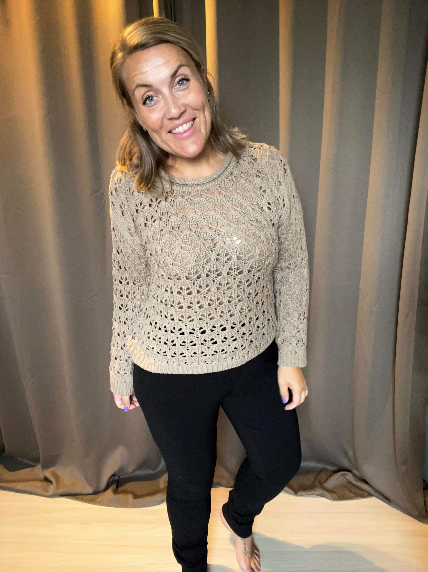 Freequent Cotla Strik Pullover FQCOTLA-PULLOVER - Desert taupe