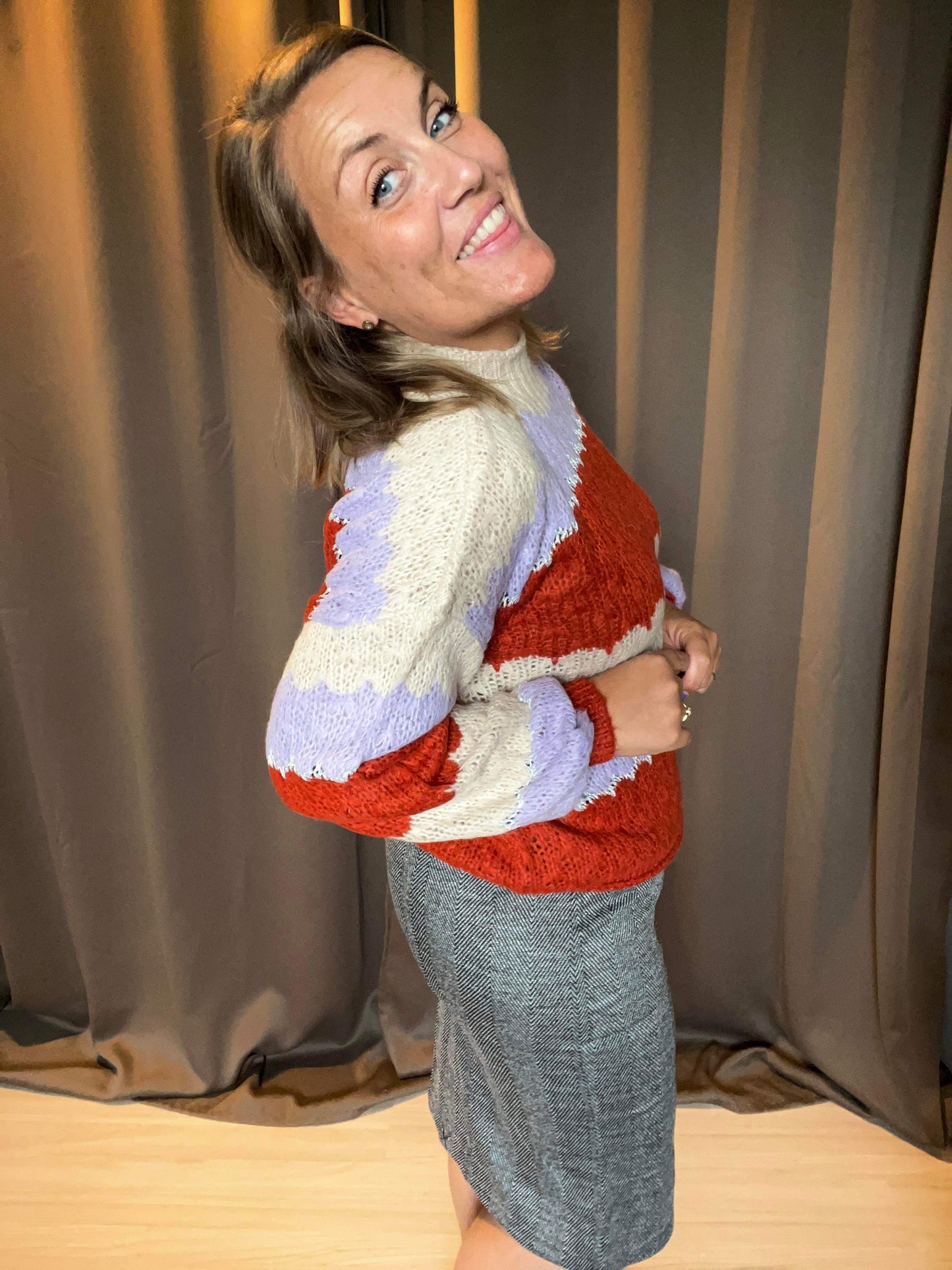 ICHI Osansa Strik bluse med striber - IHOSANSA