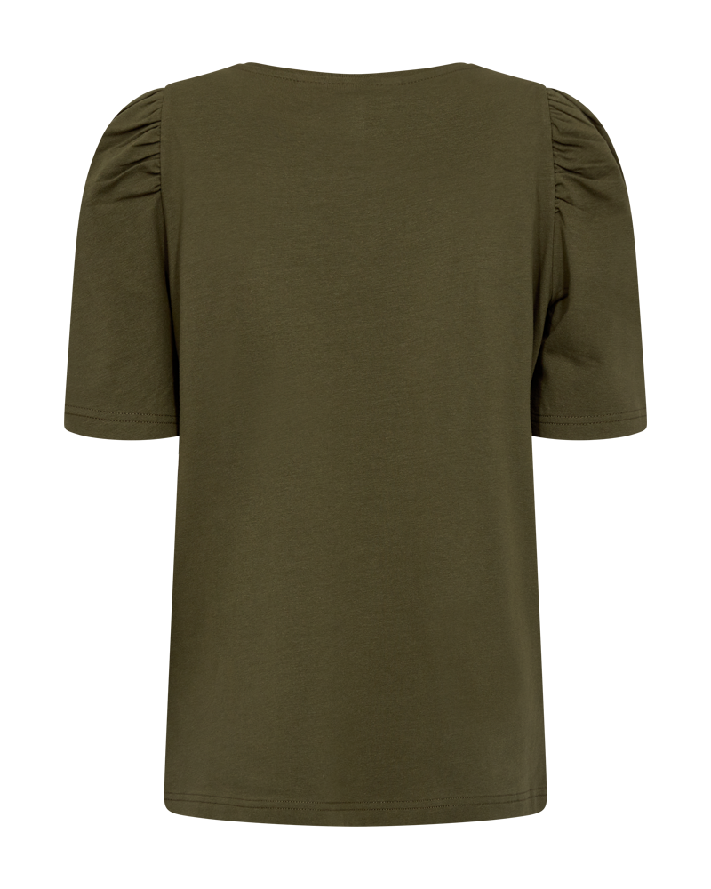 Freequent Fenja grøn t-shirt med pufærmer FQFENJA - Olive night