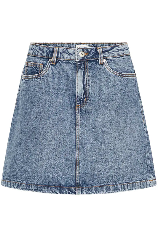 ICHI Aveny Denim Nederdel - IHAveny SK Medium Blue Stonewashed