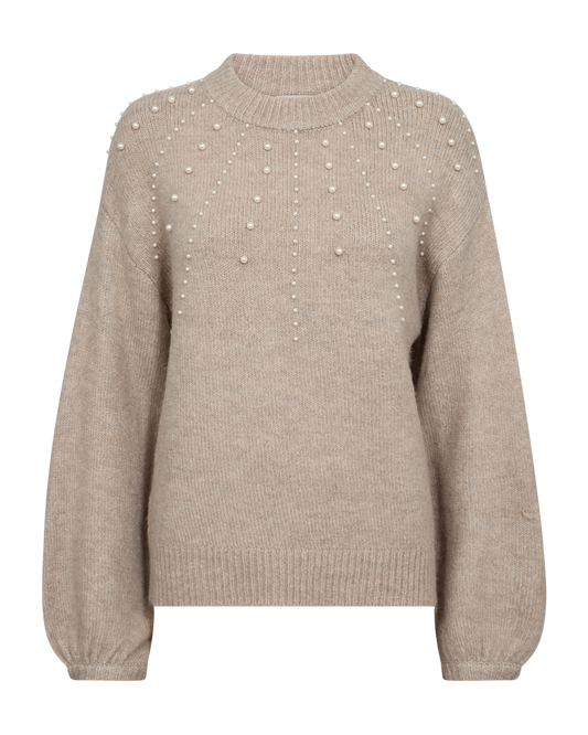 Freequent Pearl Strik Pullover - FQPearl sand