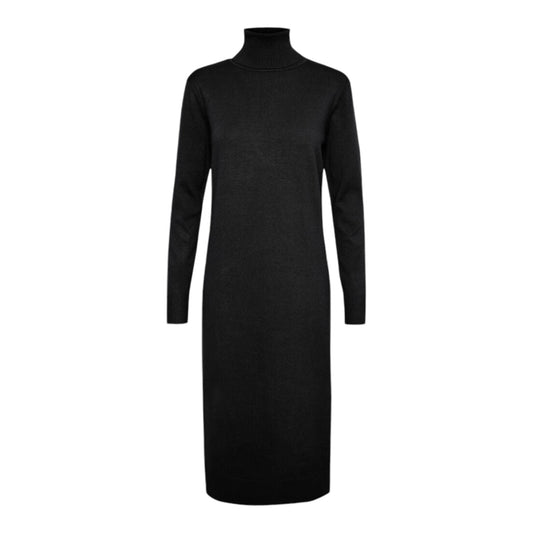 Saint Tropez Mila Kjole Sort rullekrave - MilaSZ Roll Neck Long dress sort