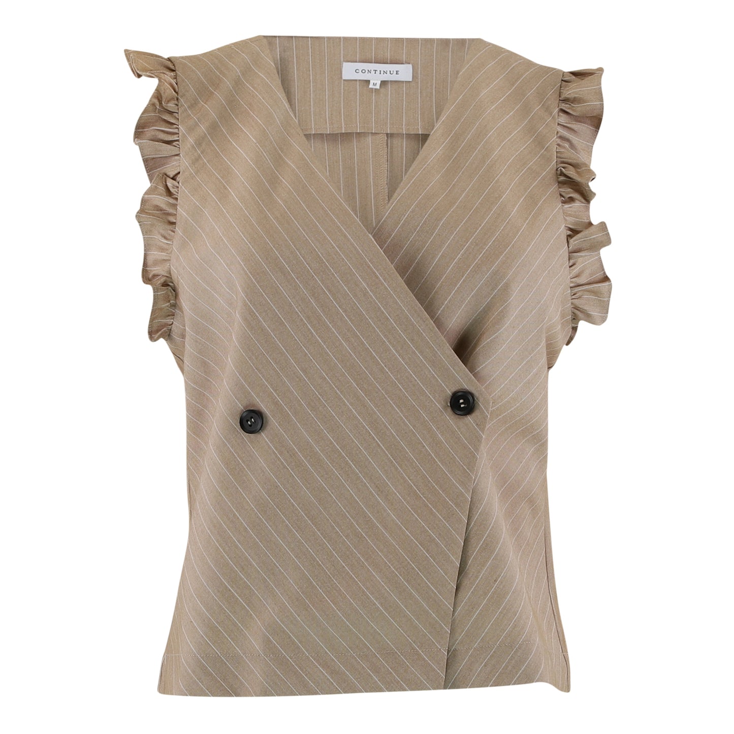 Continue Lydia Vest - Sand/White  Stripe