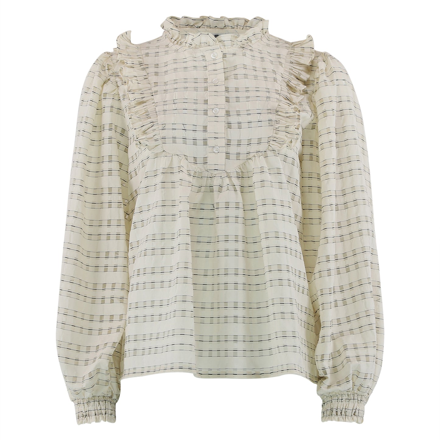 Continue CPH Silke Checked Off White Bluse