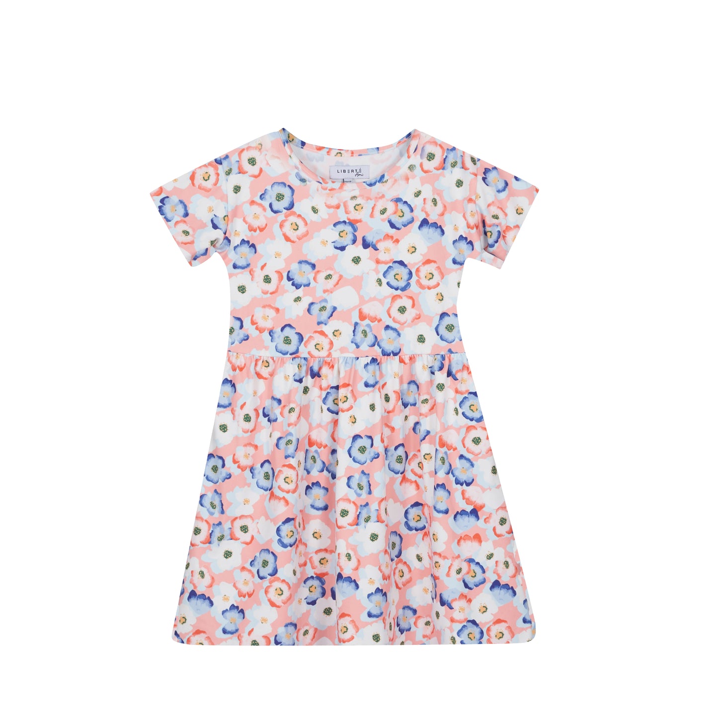 Liberte Alma SS Babydoll Kjole Kids - Peachy Blue Flower