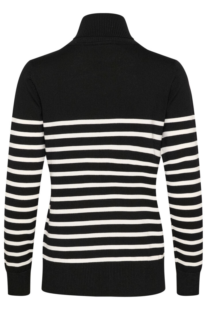 Saint Tropez Mila Stripe Rullekrave - Sort