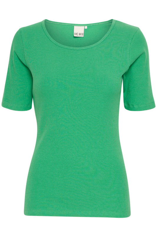 ICHI Palmer Rib T-Shirt - IHPALMER SS Grøn