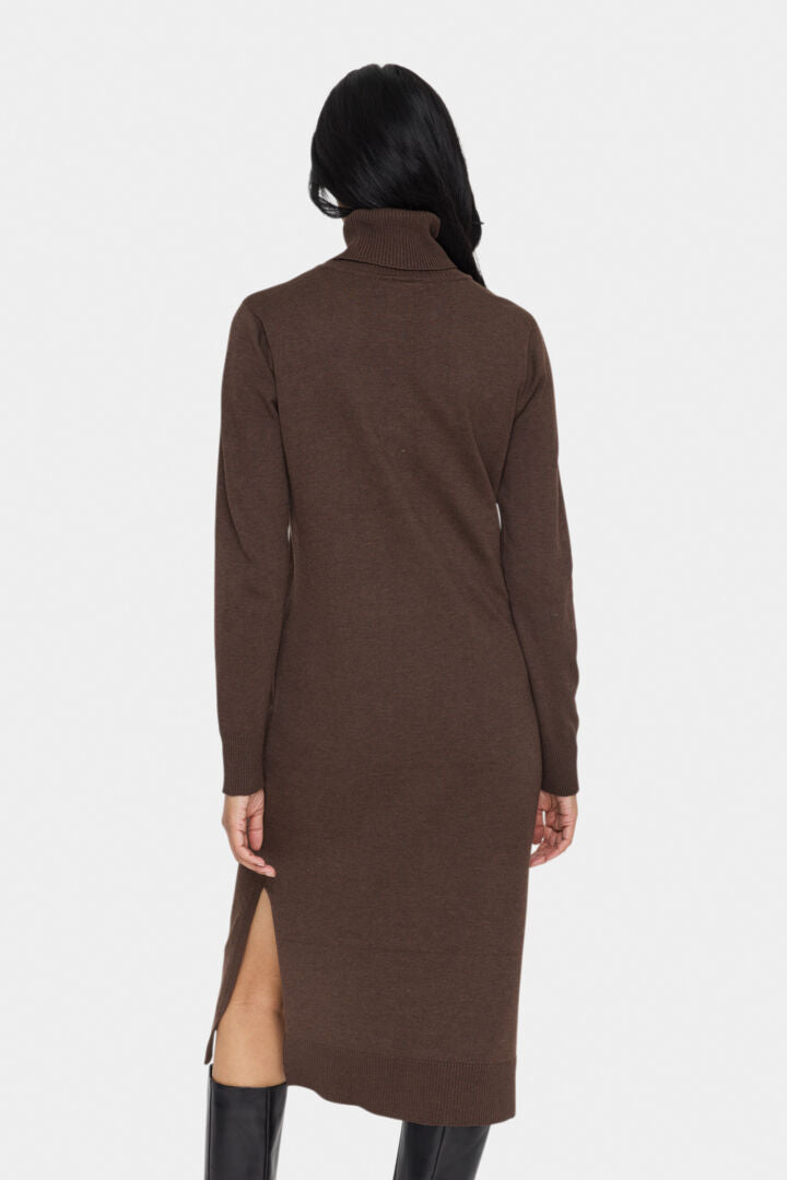 Saint Tropez Mila Kjole Brun - MilaSZ Roll Neck Long dress