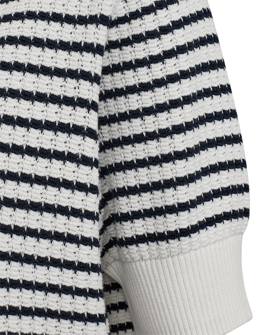 Freequent Dodo Pullover m/korte ærmer - FQDodo Offwhite/blå