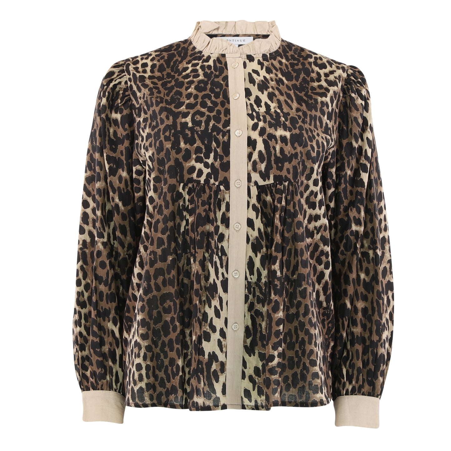 Continue Chania Leo Bluse -Leo Print Sand