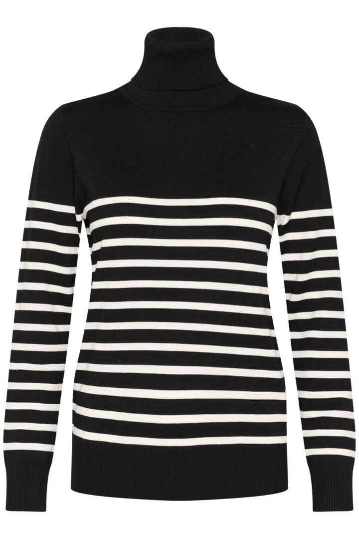 Saint Tropez Mila Stripe Rullekrave - Sort