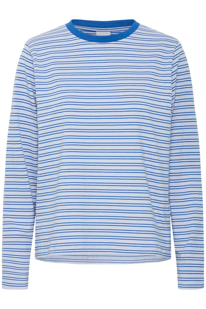 ICHI Mira Boatneck Bluse blå - IHMira Boatneck LS