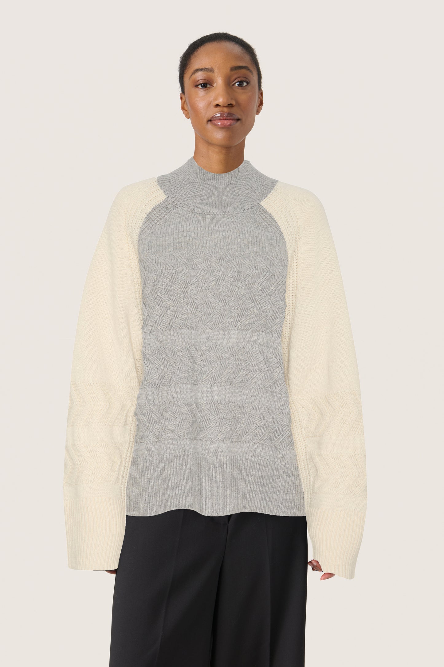 Soaked In Luxury Eliette High Neck Pullover - SLEliette Porpose melang