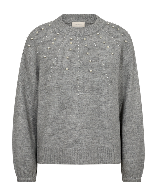 Freequent Pearl Strik Pullover - FQPearl grå