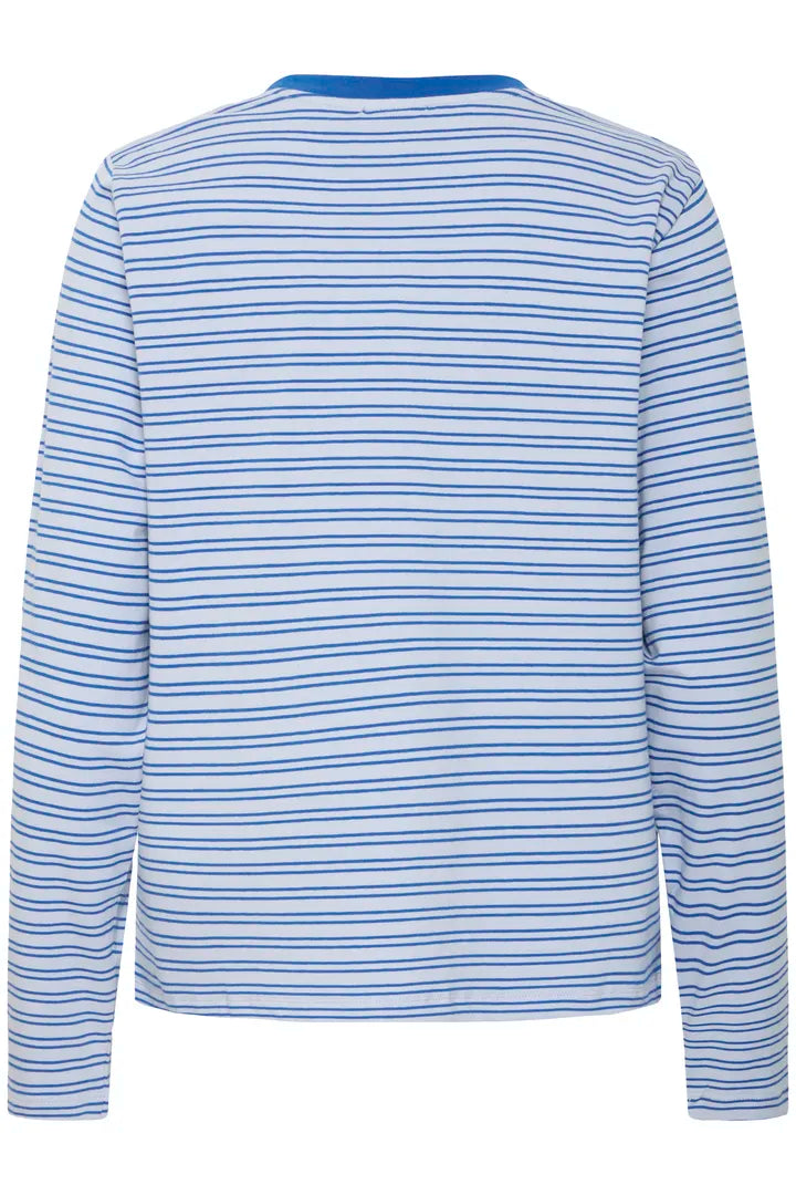 ICHI Mira Boatneck Bluse blå - IHMira Boatneck LS