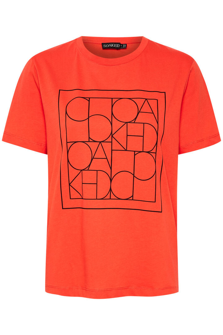 Soaked In Luxury Helene T-shirt - SLHELENE Orange/Grenadine