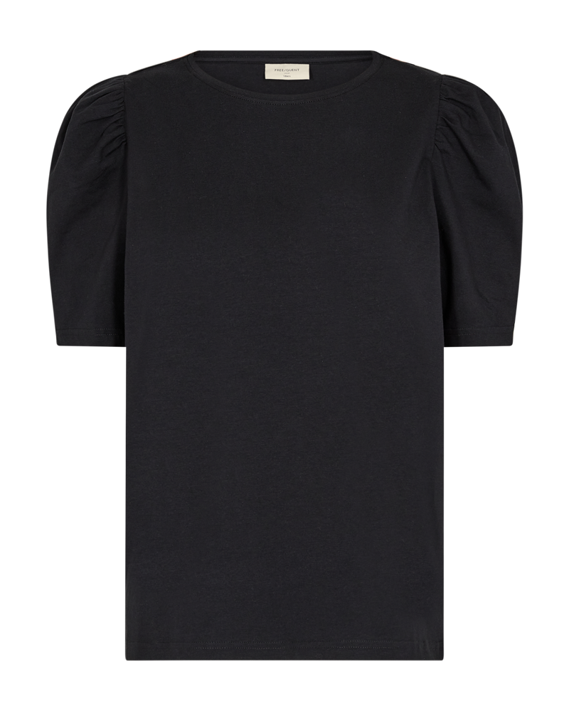 Freequent Fenja sort t-shirt med pufærmer FQFENJA - Black