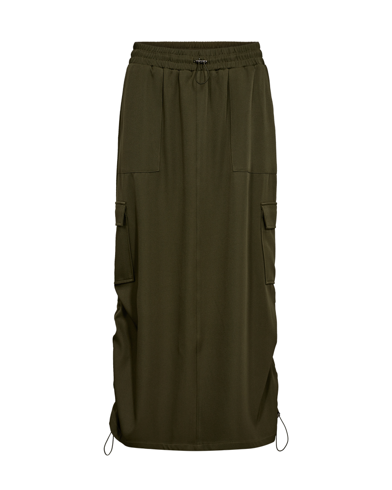 Freequent Lilea Lang Nederdel - FQLILEA SKIRT Oliven / Army