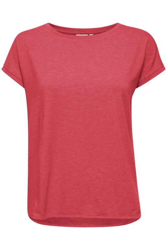 ICHI Rebel T-shirt med glimmer IHREBEL -Carmine