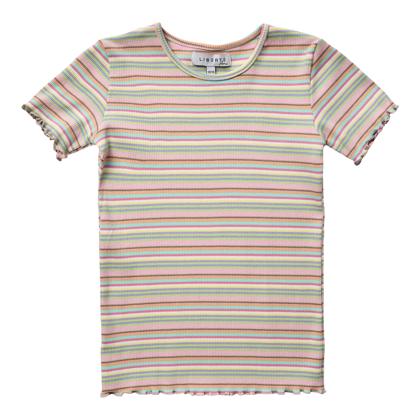 Liberte Natalia Ami Kids Pige T-shirt - Multi Mint Stripe