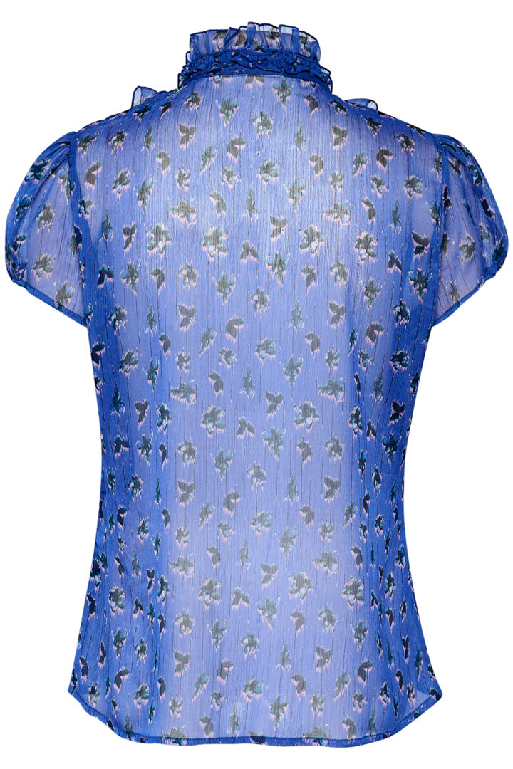 Saint Tropez Lilja Crinkle Skjorte Bluse - blå