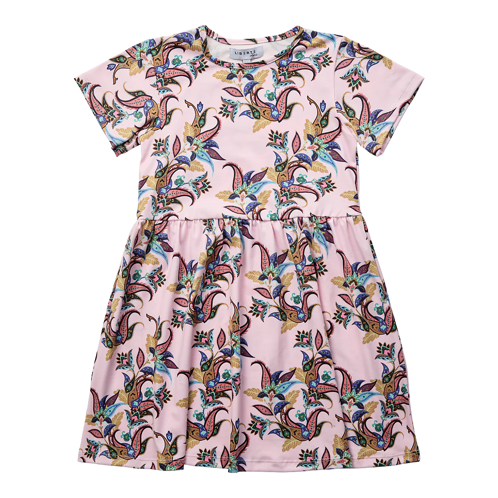 Liberte Alma Babydoll Kids Børnekjole / Dress - Rosa multicolor paisley
