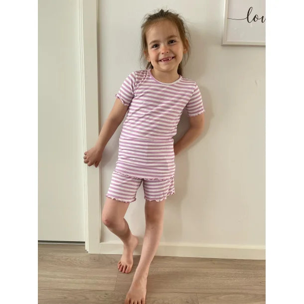 Liberte Natalia Ami Kids Pige T-shirt - Lilac pink creme stripe
