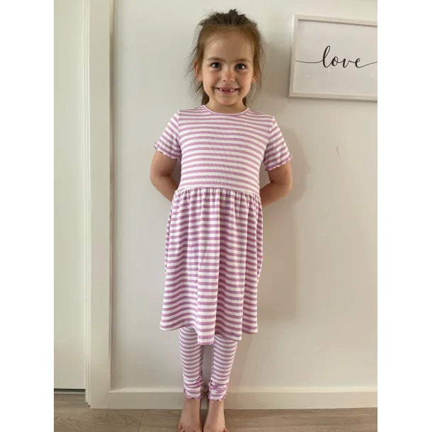 Liberte Natalia Ami Kids Pige leggings - Lilac pink stripe