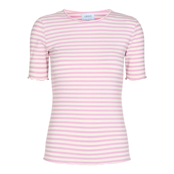 Liberte Natalia T-shirt - Lilac pink creme stripe