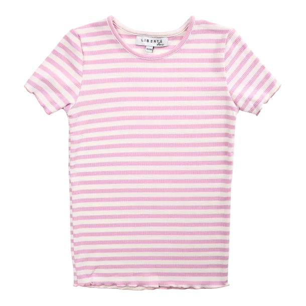 Liberte Natalia Ami Kids Pige T-shirt - Lilac pink creme stripe